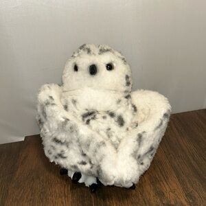 Folkmanis Snowy Owl Bird Swivel Head Vintage Full Body Plush Stuffed Hand Puppet